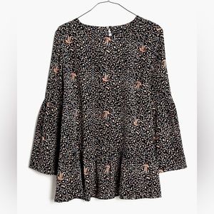 Silk Fiesta Paisley Bell-Sleeve Top